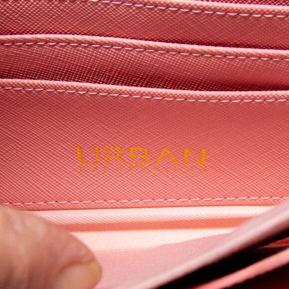 Large Pink Clutch Wristlet Wallet URBAN EXPRESSIONS Certified Vegan - Picture 6 of 8